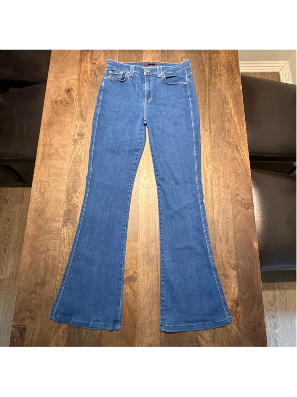 7 For All Mankind Dojo Flare Blue Jeans Size 31 Women’s